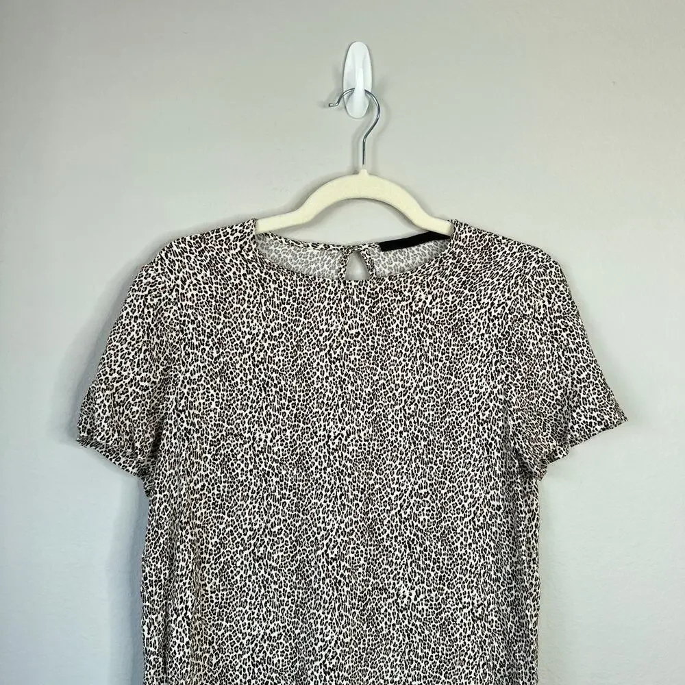 JENNI KAYNE Leopard Print T-Shirt Dress Animal Print Casual Chic Size Small